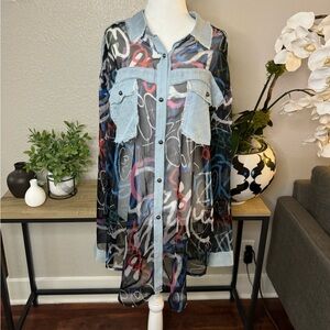 Akira Graffiti Mesh Button Down | Dress | Streetwear